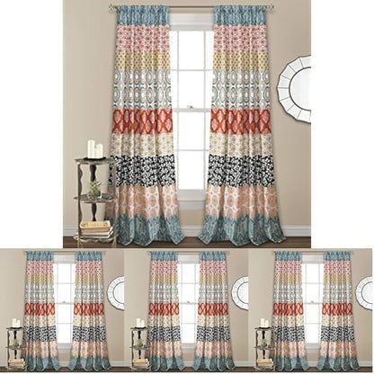Lush Decor Bohemian Stripe Curtains, Turquoise/Orange by LushDecor