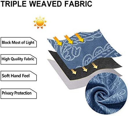 DWCN Navy Blackout Damask Curtains - Image 6