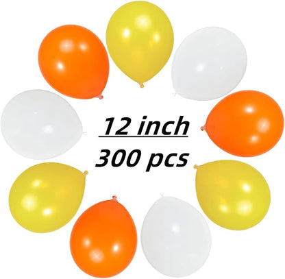 300 Pack Yellow Orange White Balloons 100 of each of the 3 colors 12 inch - Image 2