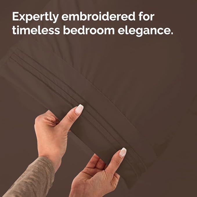 King Pillow Cases Set of 2 - Ultra Soft Hotel Quality Pillowcase Covers - Comfy, Cozy & Wrinkle Free - Shrinkage, Stain and Fade Resistant - Machine Washable Pillow Protectors - 2 Piece Set - Brown