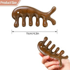 Wooden Scalp Massager, Sandalwood Wide Tooth Comb, Acupressure Tool for Face and Body