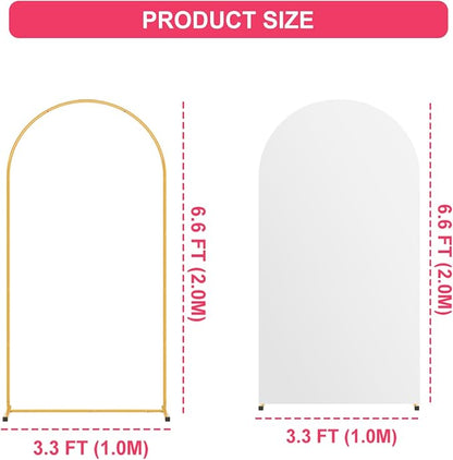 6.6FT Arch Backdrop Stand and White Cover Set, Wedding Arch Backdrop Stand | - Image 3