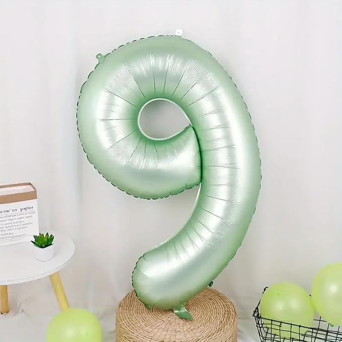 9 Balloon Number 40 Inch Olive Green Balloons - Image 2