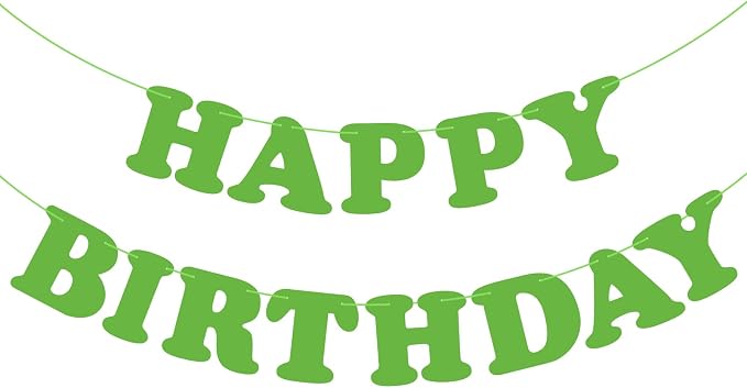 Green Happy Birthday Banner Birthday Party Decorations Sign Birthday Backdrop by Adecortalk