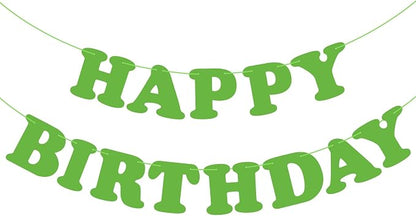 Green Happy Birthday Banner Birthday Party Decorations Sign Birthday Backdrop by Adecortalk