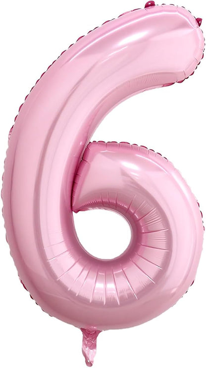 40 Inch Pink Number 6 Balloon, Giant Number Balloons, Birthday Decorations | by Unknown
