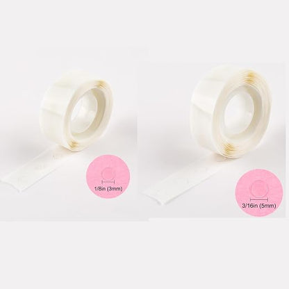 BAOFALI 3600 Pcs Ultra Thin Adhesive Dots, 6 Roll 1/8in 6 Roll3/16in Clear - Image 3