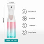Spray Bottle for Hair (6.8OZ /200ML) Continuous Ultra Fine Mist Sprayer for Hair, Salons, Barber, Plants, Skin Care, Cleaning 2 Pack GRADIENT PINK BLUE