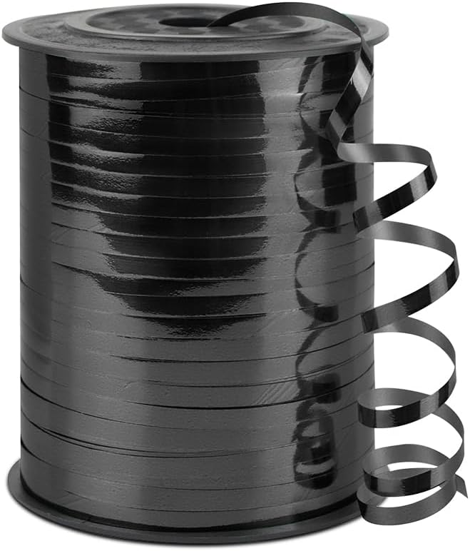 Black Curling Ribbon, 1/5" Wide x 500 Yards Christmas Curling Ribbons by KMERLIFE