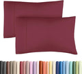 Queen Pillow Cases - 2 Pack - Super Soft Pillowcase Covers - Envelope Enclosure - Hotel Quality Pillow Protectors - Wrinkle Free, Shrink and Stain Resistant - Machine Washable - 20" x 30" (Burgundy)