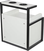 Suspended Salon Station for Hair Stylist, Wall Mounted Styling Salon Station Storage Cabinet w/2*Drawers &Hair Dryer Stand,Floating Nightstand Stylist Storage Cabinet for Home (Black+White)