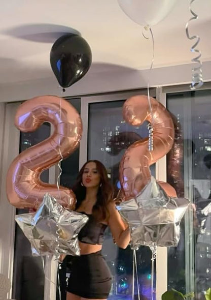 Big 40 Inch Rose Gold 2 Number Balloon Birthday Decoration, Rose Gold Number 2 - Image 4