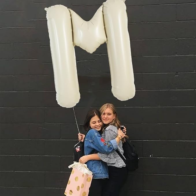 TONIFUL 40 Inch Large Cream White Letter M Balloons Giant Alphabet Letter - Image 5