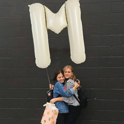 TONIFUL 40 Inch Large Cream White Letter M Balloons Giant Alphabet Letter - Image 5