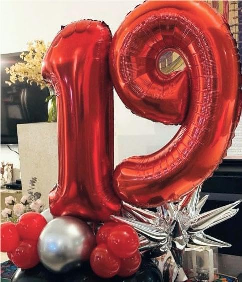 Red Number 9 Balloon 40 inch, Balloon numbers party supplies, deco photo shoot - Image 4