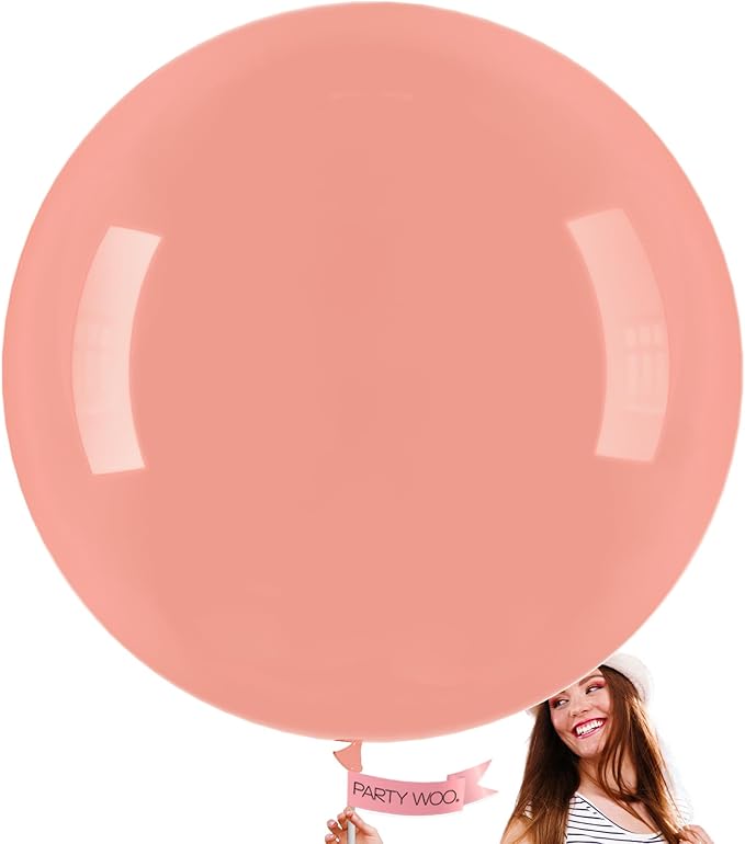 PartyWoo Dusty Pink Balloons 4pcs Dusty Rose Boho Netural Pink Color | 36 Inch by PartyWoo