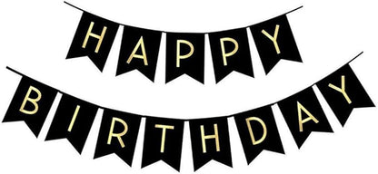 Fecedy Black Happy Birthday Bunting Banner by FECEDY
