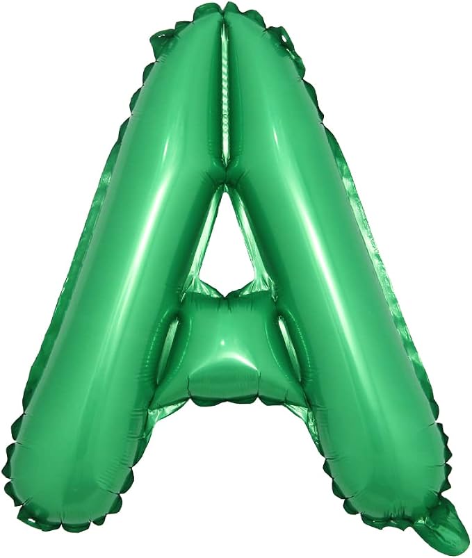 16 inch Green Alphabet Letter and Number Balloons Set Package, Aluminum Hanging by RUIANSI