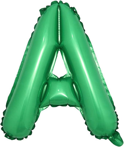 16 inch Green Alphabet Letter and Number Balloons Set Package, Aluminum Hanging by RUIANSI