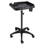 Hair Extension Tray Cart on Wheels w/Storage Holder, Height Adjust & Removable Hairstylist Rolling Tray Barber Tray Cart with Wheels, Salon Hair Extension Trolley Cart Hairdresser Stylist Color Tray
