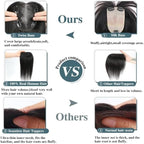 Human Hair Toppers for Women Real HairTopper with Thinning Hair 120% Density Round Shaped Swiss Base Hair Pieces 40g-Medium Brown Mix Blonde with Dark Brown Root（4P27）