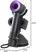 I'smartmoon Hair Dryer Holder for Dyson Supersonic, Aluminum Alloy Bracket Power Plug Holder, Bathroom Organizer for Dyson Supersonic hairdryer Care Tools (Black)