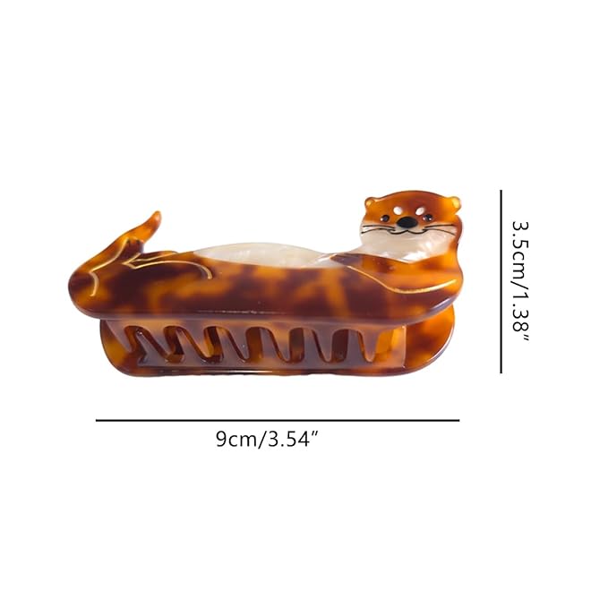 Novelty Sea Otter Hair Clip,Acetate Hair Claw,Big Hair Clips for Women