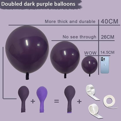 Dark Purple Balloons Double Stuffed Purple Balloon Garland Pastel Lavender - Image 3