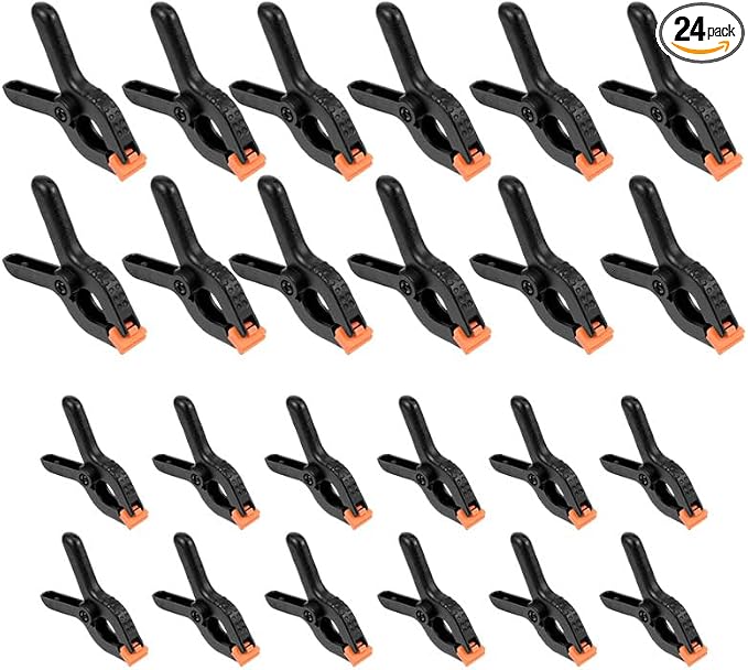 24-Pack Black Plastic Spring Clamps – Anti-Slip Balloon Arch & Backdrop Clips by dangjuacua