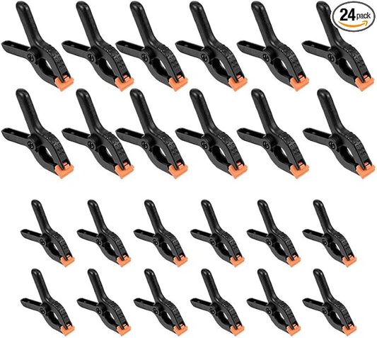 24-Pack Black Plastic Spring Clamps – Anti-Slip Balloon Arch & Backdrop Clips by dangjuacua
