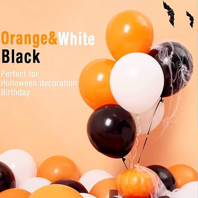 300 Pack Orange Black and White Balloons - Image 6