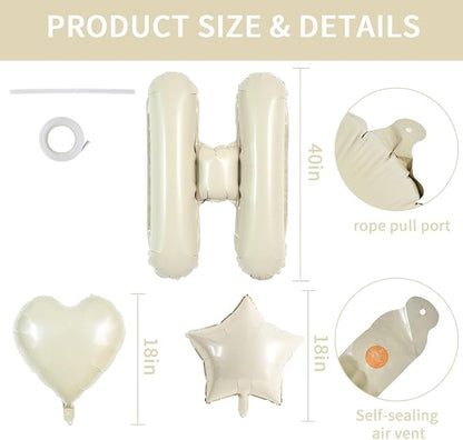 TONIFUL 40 Inch Cream White HOME Letter Balloon, Large Decoraction - Image 2
