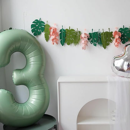 Green Number 3 Balloon 40 Inch Olive Green Foil Balloon Sage Green 3 Balloons - Image 6