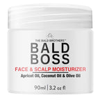 Bald Brothers Daily Bald Head Care with Apricot Seed Oil | Mattifying, vegan, no grease | Bald Boss everyday Face & Head Moisturizer | No Fragrance