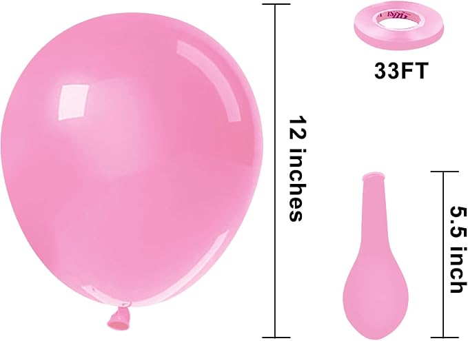 KBZVNAF Pink Latex Party Balloons 50 Pack 12 inch | Light Pink Helium Matte - Image 2