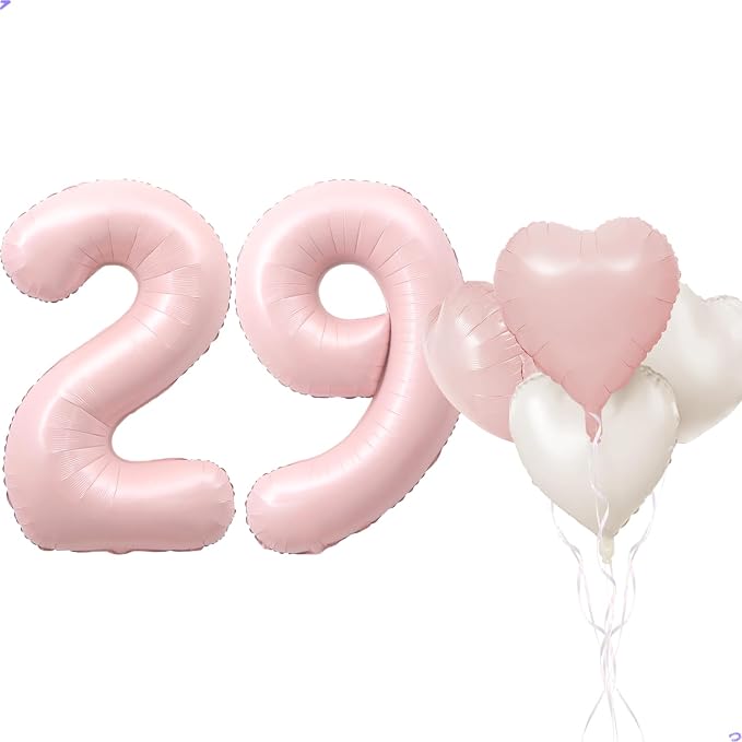 Pink 29 Balloon Number Pastel Pink 29th Birthday Party Decorations by Unknown