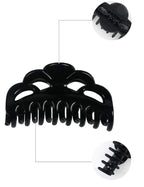 Medium Hair Claw Clips for Women Fine Hair Plastic Claw Clamps Clips in Set (Arc-Black+Brownish Red-M)