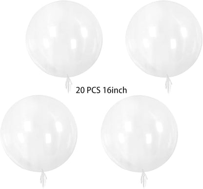 20 Pcs 16 Inch Bubble Bobo Balloons Transparent Birthday Party Baby Shower Girl - Image 2