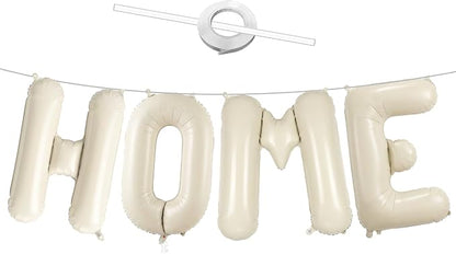 Beige HOME Balloons, 40 Inch Welcome HOME Cream White Letter Balloon by Unknown