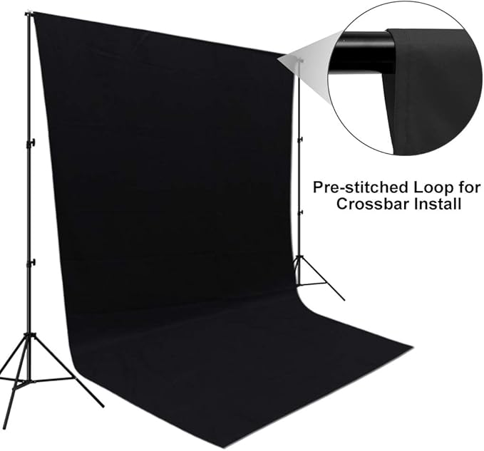 CPLIRIS 10x12ft Black Backdrop for Photography, Large Seamless Polyester Fabric - Image 4