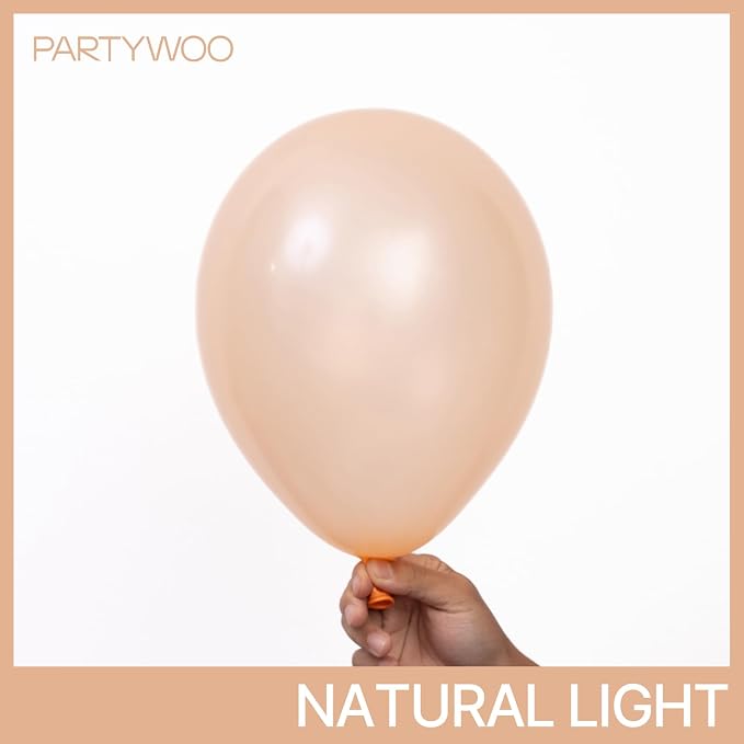 PartyWoo Pearl Peach Balloons 140pcs Pastel Light Pale Orange Color | 18 12 10 - Image 2