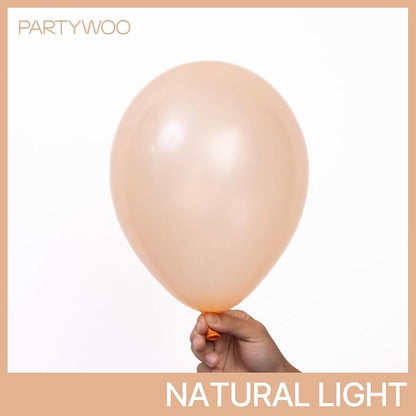 PartyWoo Pearl Peach Balloons 140pcs Pastel Light Pale Orange Color | 18 12 10 - Image 2