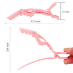 Ondder 24 Pack Large Alligator Clips for Hair Sectioning, Coloring, Cutting - Pink Pro Salon Barber Hair Styling Accessories for Women and Men