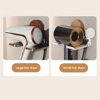 Upgraded Drill-Free Hair Dryer Holder With Hair Tie Organizer- Heavy Duty Double-Stick Tape Wall Mount Organizer for Bathroom, No Drill, Sturdy Carbon Steel Construction, Rust-Resistant (White)