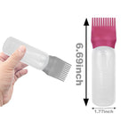 4 PCS Root Comb Applicator Bottle,Hair Oiling Applicator,Hair Oil Applicator Bottle for Hair Dye Shampoos Hair Salons.6oz (Purple+Grey+Red+Green)