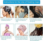 fuwinkr Hair Steamer Thermal Heat Cap Electric Hair Cap Deep Conditioning Natural Hair Scalp Treatment Spa Adjustable Oil Treatment Steamer Hat Hot Head Care(US)