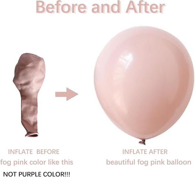 Boho Dusty Pink Balloons Garland Arch Kit, Double Stuffed White Pearl Balloon - Image 3