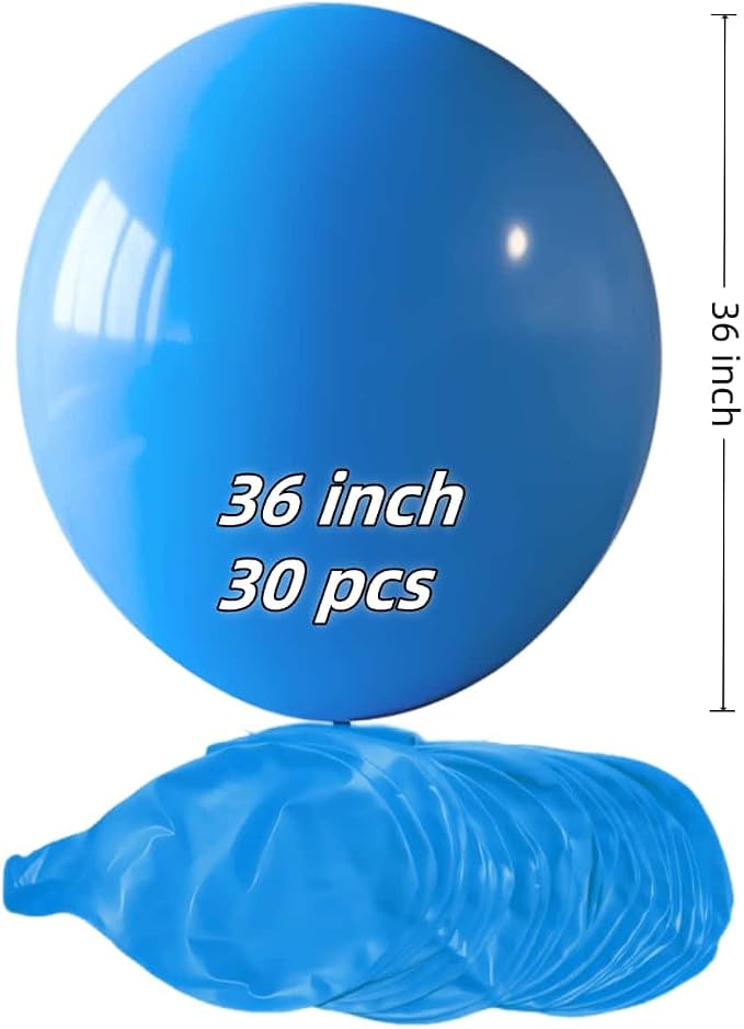 30 Pack Blue Balloons 36 Inch Blue Latex Large Balloons - Image 2