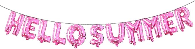 Hello Summer Balloons 16Inch Metallic Mylar Balloon by RUIANSI
