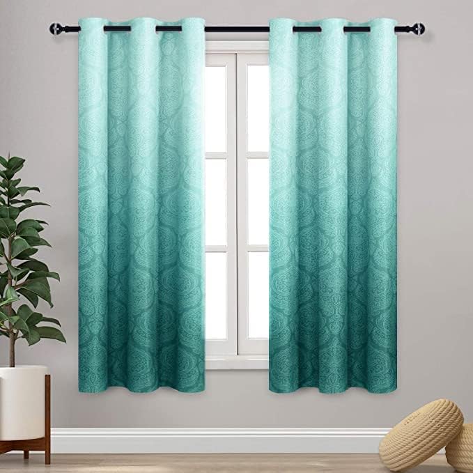 DWCN Teal Ombre Curtains for Bedroom - Image 2